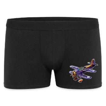 Propeller Plane Comic Look - Men's Boxer Shorts - black - Front