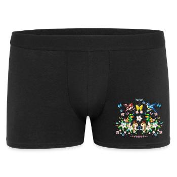 Frühlingszauber als buntes Frühlingsmotiv - Männer Boxer Shorts - Schwarz - Vorne