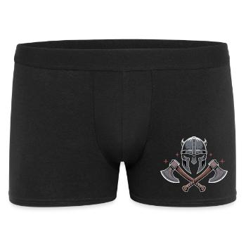 Viking Bard Style Helmet and Axes Design - Men's Boxer Shorts - black - Front