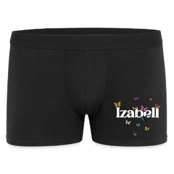 Schöner Mädchenname IZABELL mit Schmetterlingen  - Männer Boxer Shorts - Schwarz - Vorne