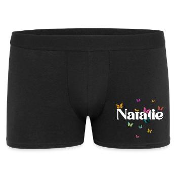 Beautiful girl name with butterflies NATALIE - Men's Boxer Shorts - black - Front