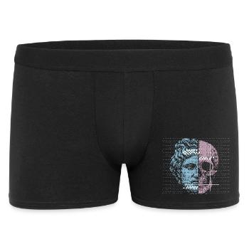 Digital Split Ancient Face Skull Art Design - Men's Boxer Shorts - black - Front