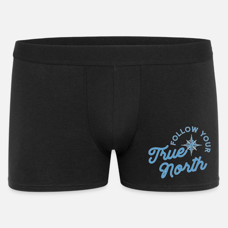 Motif de boussole avec message d'aventure - Boxer Homme - noir