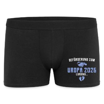 Beförderung zum Uropa 2026 loading - Männer Boxer Shorts - Schwarz - Vorne