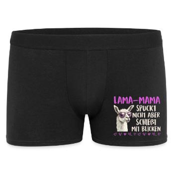 Soon mom LLAMA MOM DOESN'T SPIT LOOKS - Men's Boxer Shorts - black - Front