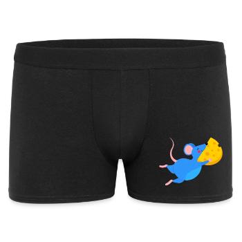 Happy Blue Mouse & Yellow Cheese - Men's Boxer Shorts - black - Front