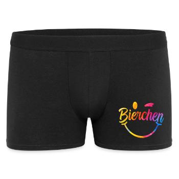Bierchen Regenbogen Schriftzug - Männer Boxer Shorts - Schwarz - Vorne