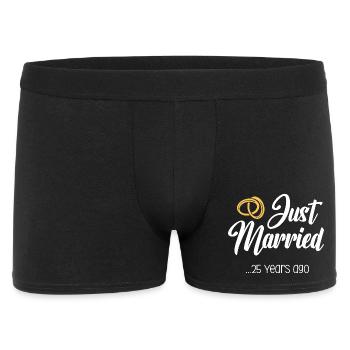 Just Married 25 Years Marriage Married Anniversary - Men's Boxer Shorts - black - Front