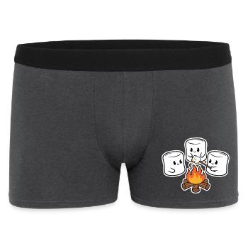 Kuschelige Marshmallows am Lagerfeuer - Männer Boxer Shorts - Anthrazit - Vorne