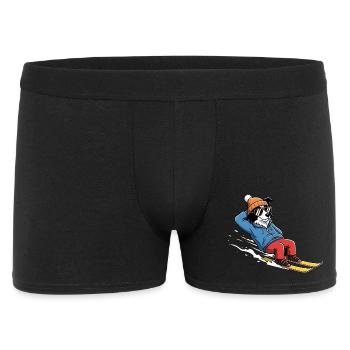 Chien de ski détendu avec lunettes de soleil et chapeau - Boxer Homme - noir - Devant