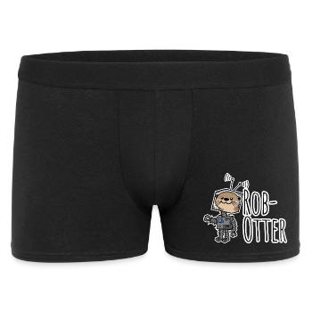 Rob-Otter - Halb Otter halb Roboter Flachwitz! - Männer Boxer Shorts - Schwarz - Vorne