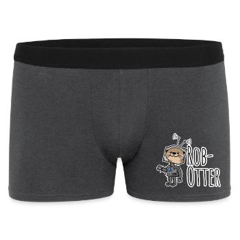 Rob-Otter - Half Otter Half Robot Flat Joke! - Men's Boxer Shorts - charcoal grey - Front