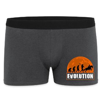 Pferderennsport-Entwicklung, Reitsport, Jockey, Sonnenuntergang - Männer Boxer Shorts - Anthrazit - Vorne