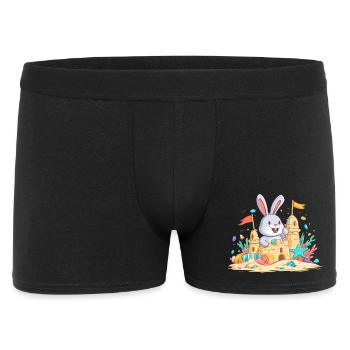 Sommerhäschen am Sandkasten - Männer Boxer Shorts - Schwarz - Vorne