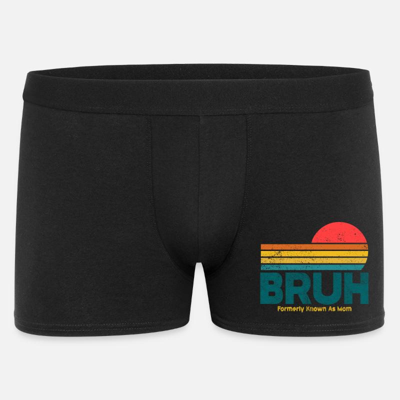 Retro Sunset Bruh Mama - Männer Boxer Shorts - Schwarz
