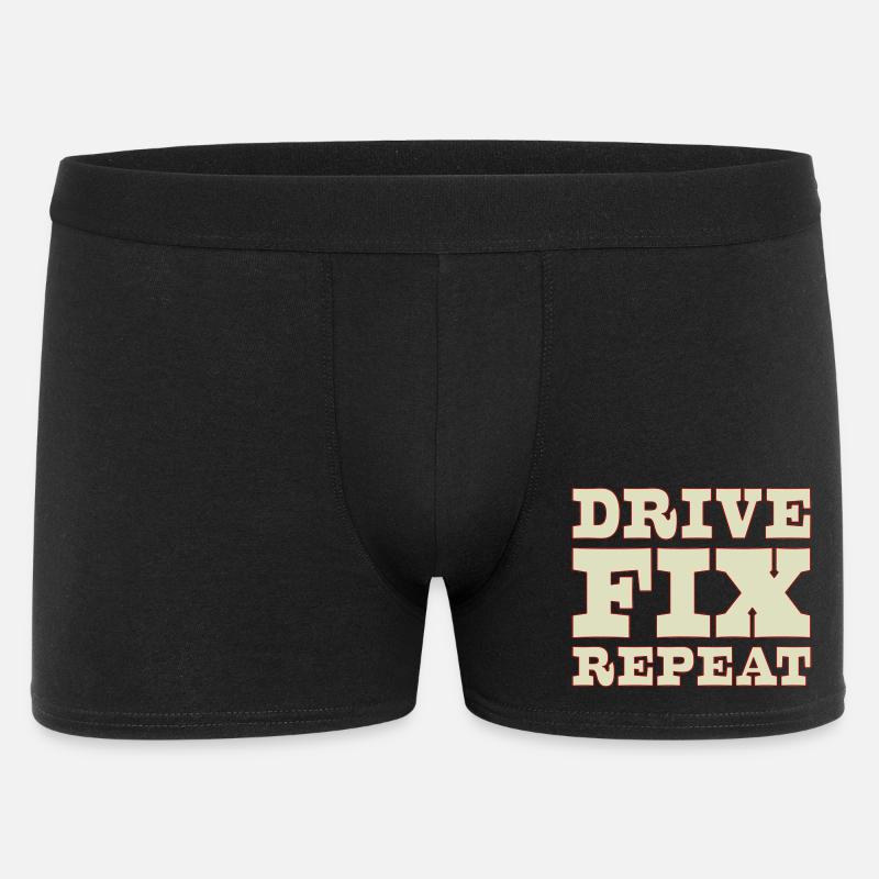 45b_solid_Drive_Fix_Repeat - Männer Boxer Shorts - Schwarz