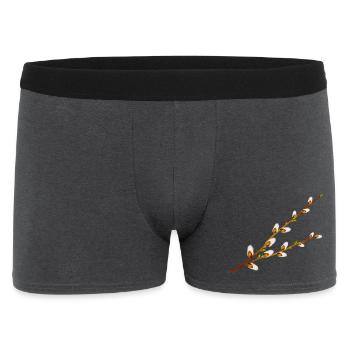 Branches délicates de manche de palmier – Motif printanier - Boxer Homme - charbon - Devant