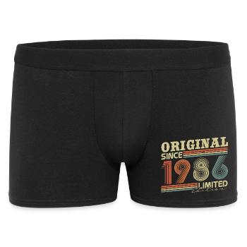 Cadeau d’anniversaire vintage original de 1986 - Boxer Homme - noir - Devant