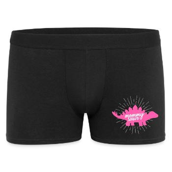 Mommysaur Rex, design drôle de slogan de dinosaure rose - Boxer Homme - noir - Devant