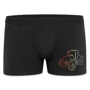 Retro Traktor Skizze - Männer Boxer Shorts - Schwarz - Vorne