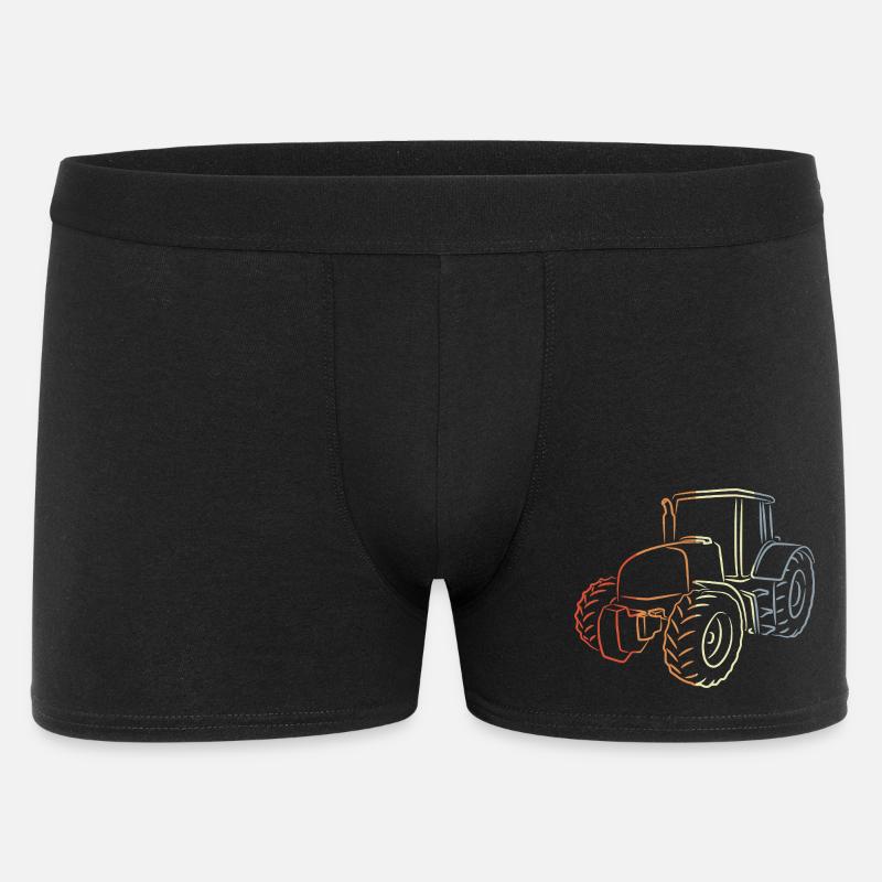 Retro Traktor Skizze - Männer Boxer Shorts - Schwarz