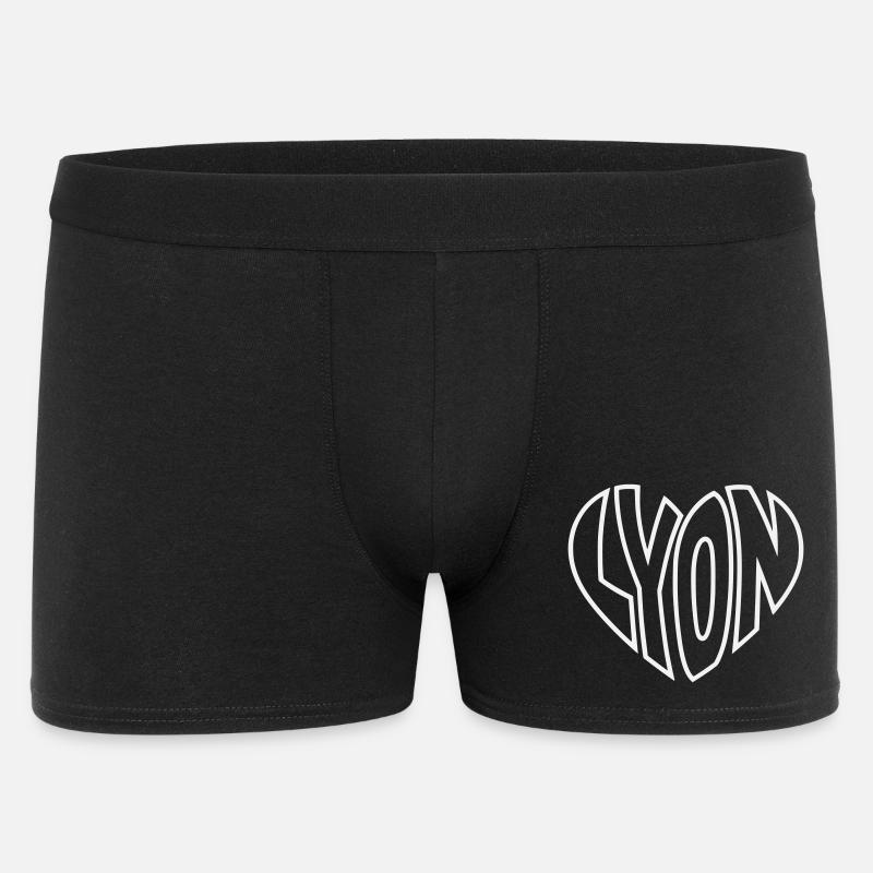 Lyon Herzlogo Linienkunst - Männer Boxer Shorts - Schwarz
