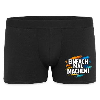 Einfach mal machen - Männer Boxer Shorts - Schwarz - Vorne