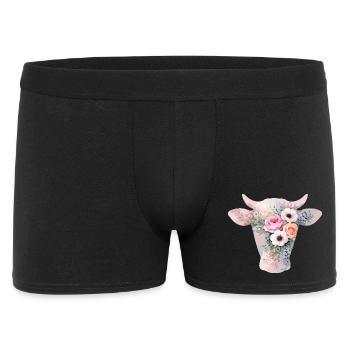 Fleurs en forme de vache - Boxer Homme - noir - Devant