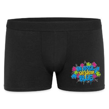 In April we wear Blue - Men's Boxer Shorts - black - Front