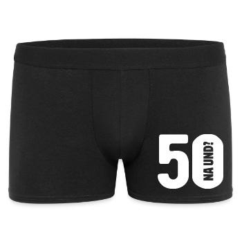 50 na und? Gar nicht so schlimm - Geburtstag - Männer Boxer Shorts - Schwarz - Vorne