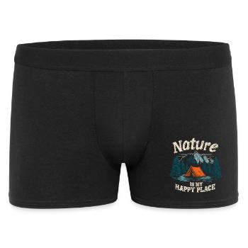Camping Nature Saying Nature Is My Happy Place Camp - Men's Boxer Shorts - black - Front