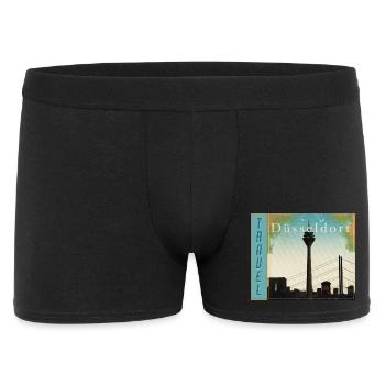 Düsseldorf Travel retro Reiseposter - Männer Boxer Shorts - Schwarz - Vorne