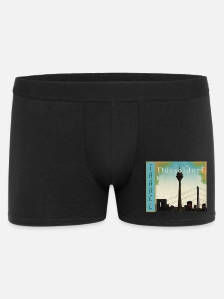Düsseldorf Travel retro Reiseposter - Männer Boxer Shorts - Schwarz