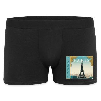 Affiche rétro de voyage de voyage à Paris - Boxer Homme - noir - Devant