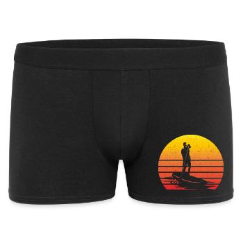 SUP Retro Stand Up Paddle Coucher de soleil vintage - Boxer Homme - noir - Devant