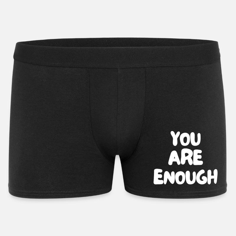 Du bist genug - Männer Boxer Shorts - Schwarz