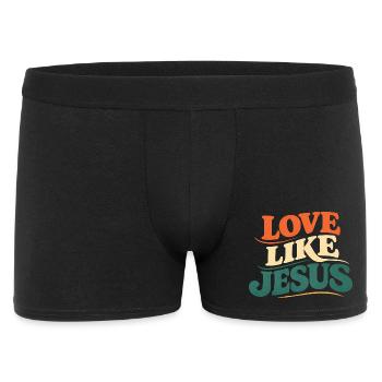 T-shirt Jésus : Amour comme Jésus Cadeau chrétien - Boxer Homme - noir - Devant