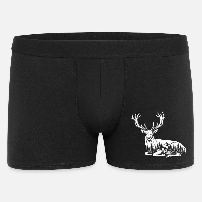 Hirsch - Männer Boxer Shorts - Schwarz
