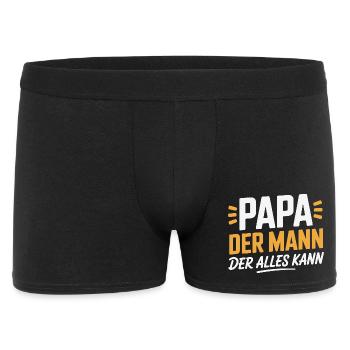Papa Der Mann Der Alles Kann Geschenk - Männer Boxer Shorts - Schwarz - Vorne