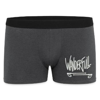 Wanderfull - Wortspiel mit Wanderstöcken - Männer Boxer Shorts - Anthrazit - Vorne