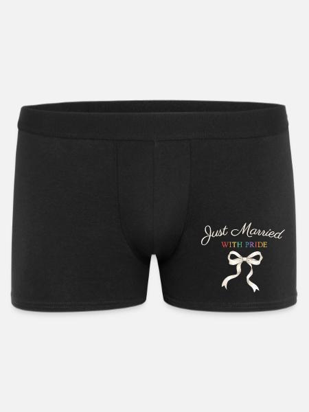Just Married Pride Bow - Men's Boxer Shorts - black
