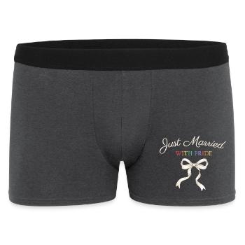Just Married Pride Schleife - Männer Boxer Shorts - Anthrazit - Vorne