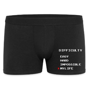 Difficulty: Easy Hard My Life – Gamer Edition - Men's Boxer Shorts - black - Front