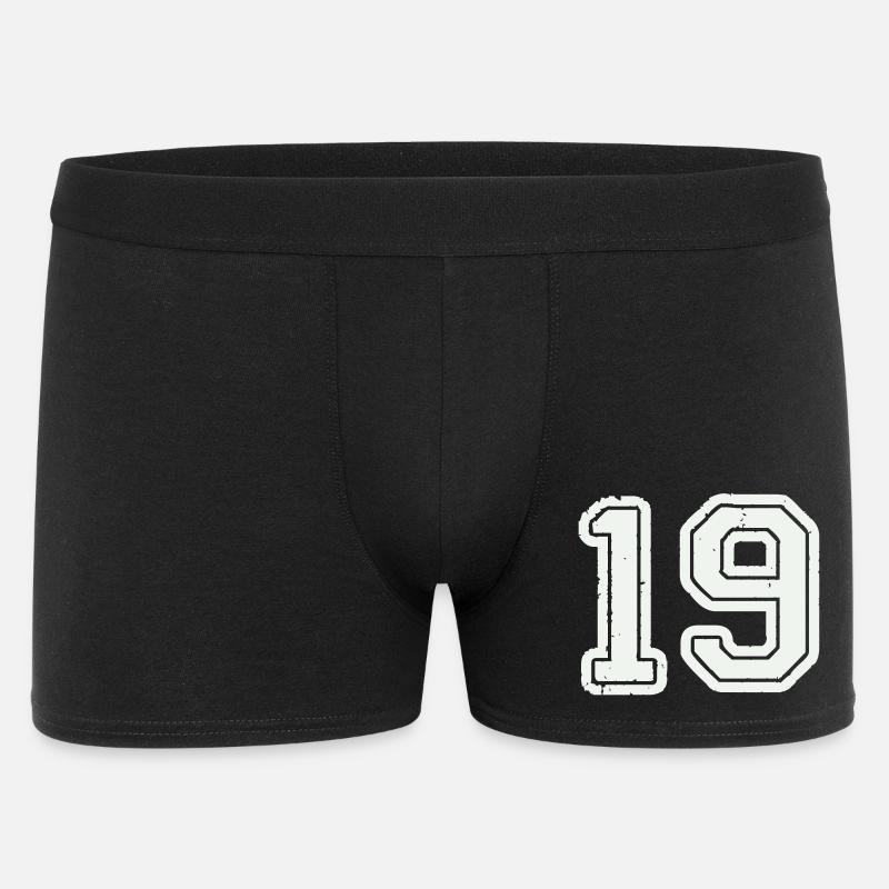 19 - Männer Boxer Shorts - Schwarz