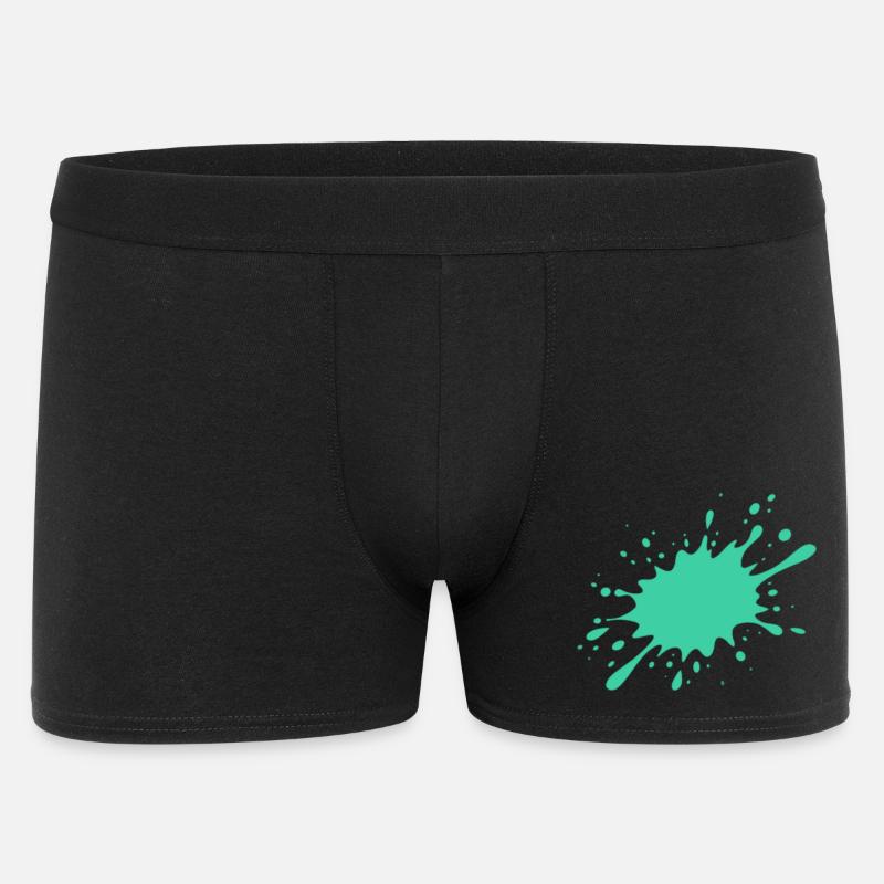 Türkisfarbener Farbspritzer - Männer Boxer Shorts - Schwarz