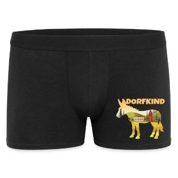 Esel Dorfkind Bauer Landwirt - Männer Boxer Shorts - Schwarz - Vorne