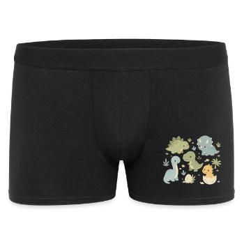 Niedliche Dinosaurier Kinder Design - Männer Boxer Shorts - Schwarz - Vorne