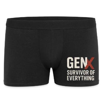 Gen X Survivor of Everything | Funny Generation X  - Männer Boxer Shorts - Schwarz - Vorne