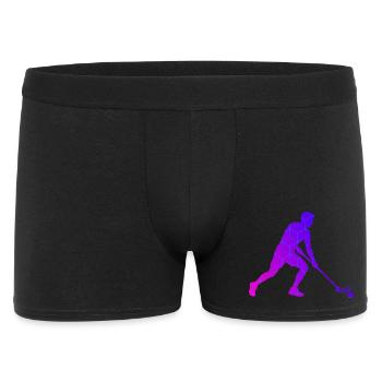 Les joueurs de floorball et de floorball vont ensemble - Boxer Homme - noir - Devant