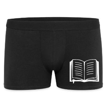 Buch Bücher lesen Geschenk - Männer Boxer Shorts - Schwarz - Vorne